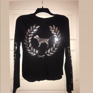 Victoria’s Secret Pink XS black sequin top